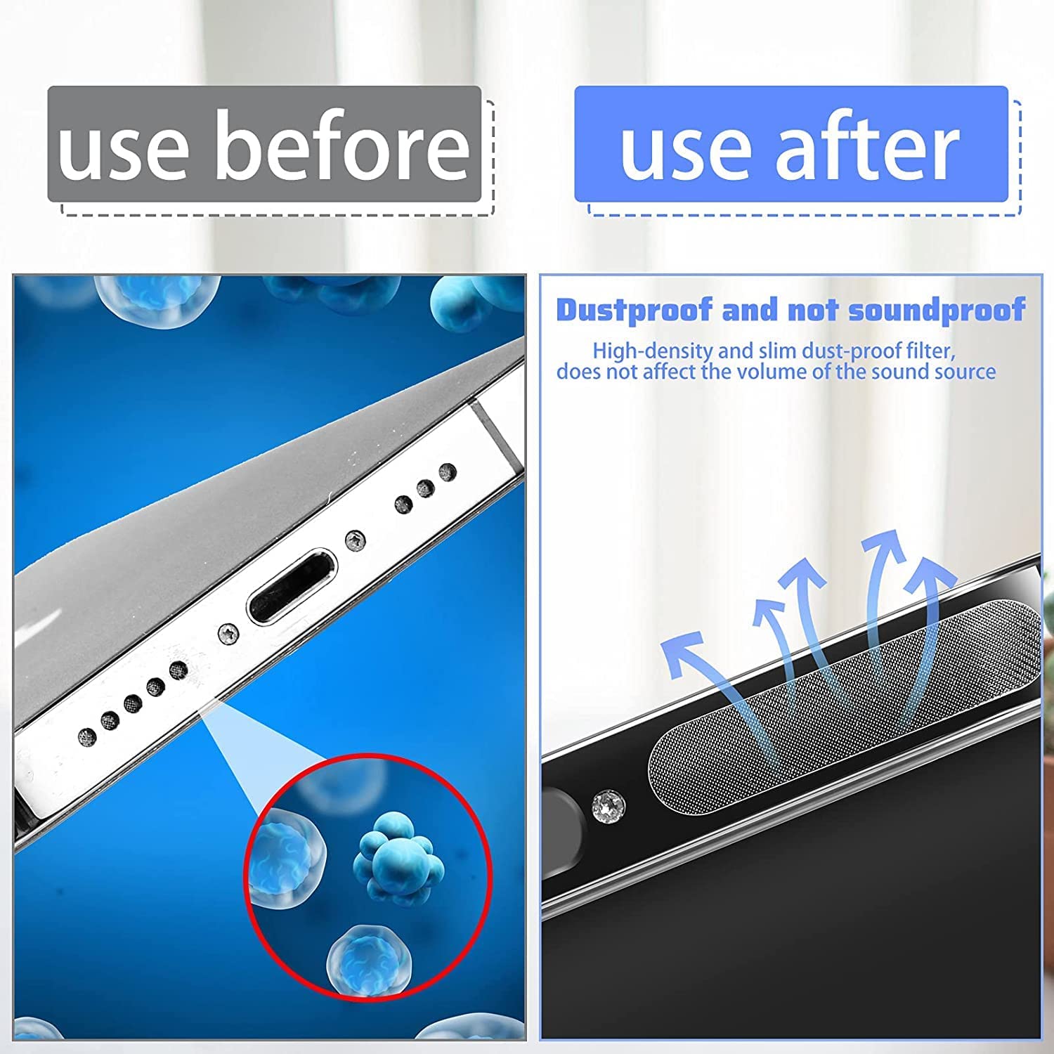 48PCS Universal Phone Speaker Dust Protector Cover Mesh Stickers Compatible with iPhone 17 16 15 Pro Max, iPhone 14, 13, 12, , Included  Tweezer