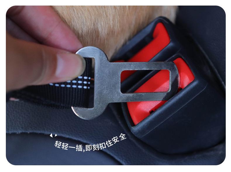 Dog Car Safety Seatbelt, Retractable Bungee Dog Leash, Shock Absorbing Reflective Safety Leash with Steel Buckle, Adjustable Length 20.87-29.53in for Pet Travel, Heavy Duty Vehicle Restraint for Small Medium Large Dogs, Anti-Pull Comfort Walking Leash
