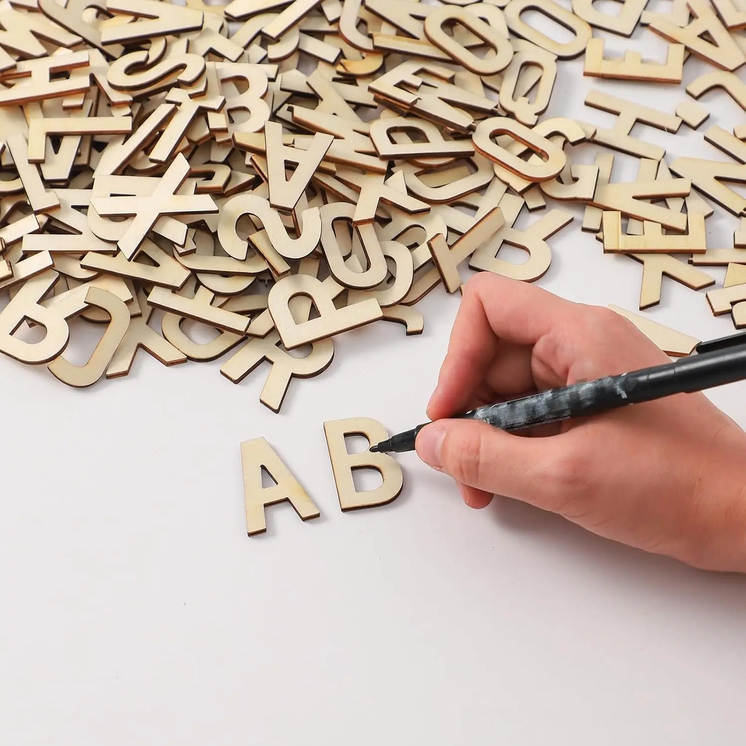 248 Pieces Wooden Letters 1.3 Inch Crafts DIY Wooden Letters Small Wood Letters DIY Painting Art Home Decor Spelling Learning Small Wood Letters