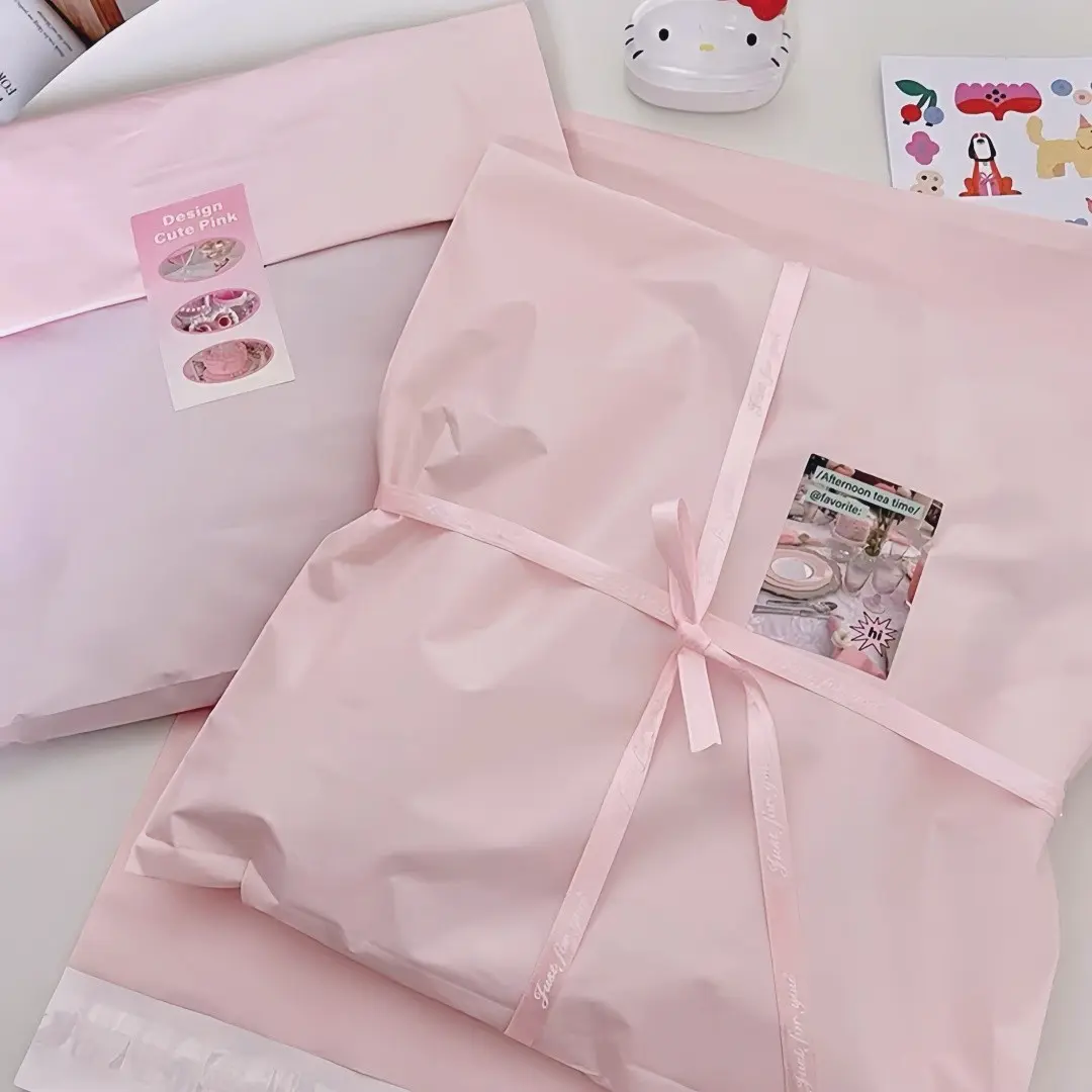 20PCS Pink Poly Mailers Self-Seal Shipping Bags, PE Plastic Mailing Envelopes Matte Milk Tea Postal Courier Bags Shipping Supplies