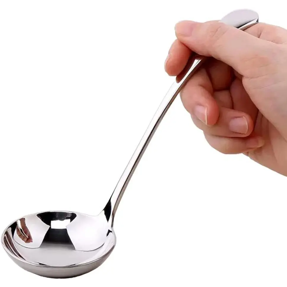 Kitchen 7.9-Inch Silver Small Ladles, Pack of 2, Premium 18/10 Stainless Steel, Ideal for Serving Gravy, Sauce