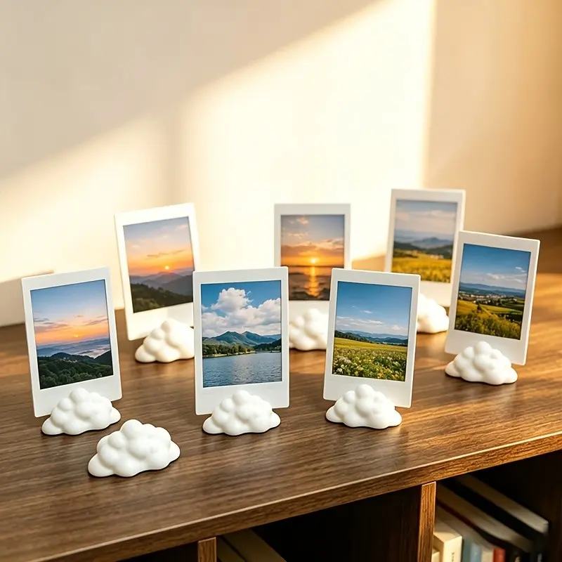 Cloud Shape Photo Frame Holder, Desktop Ornament, Multi-Purpose Display Stand, Suitable for Polaroid, Postcards, Business Cards, Notes, Home Office Decor