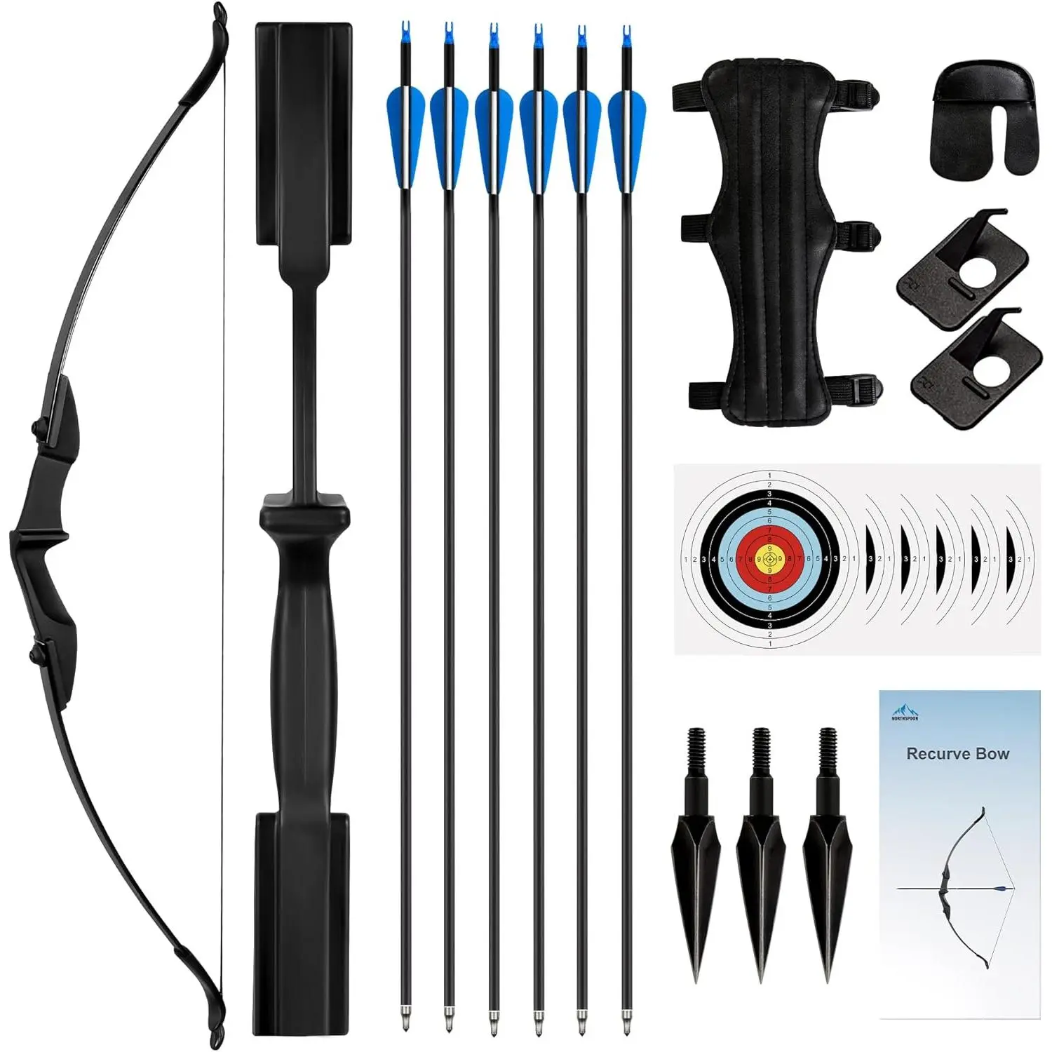 Recurve Bow and Arrow Set Takedown Recurve Bows Archery for Adults Left and Right Hands 40lbs