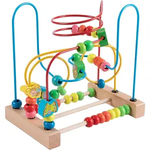 Bead Maze Toy for 1 2 3 Year Old Kids, Wooden Colorful Roller Coaster Circle Toys, Early Educational Toys for Toddlers, First Birthday Gifts for Boys Girlsfidget toys