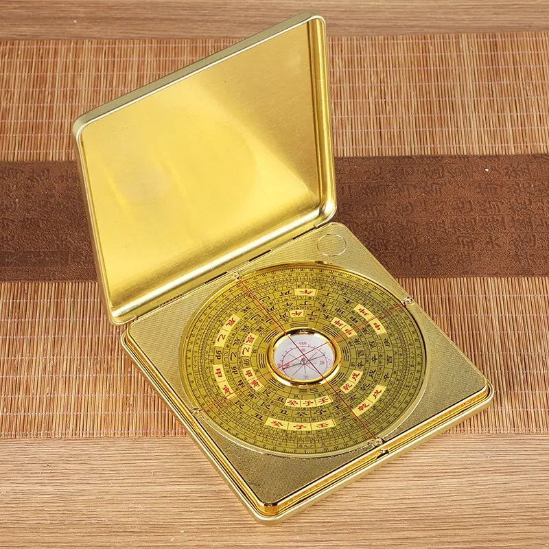 1pc Feng Shui Compass Luo Pan with Precision Degree Scale Square Portable Design for Camping Hiking Outdoor Navigation