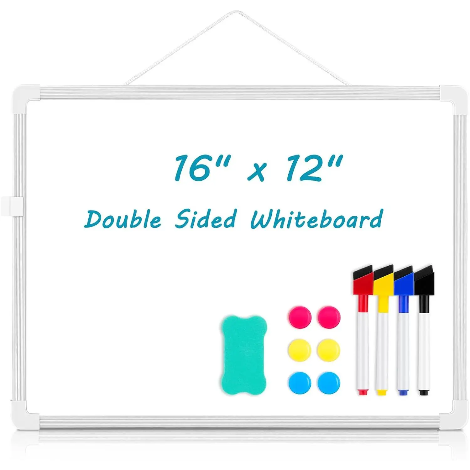 Double-Sided  Small White Board, 16" x 12" | Dry Erase Board Whiteboard for Wall  White Board Dry Erase for College Dorm Room, School, , Office