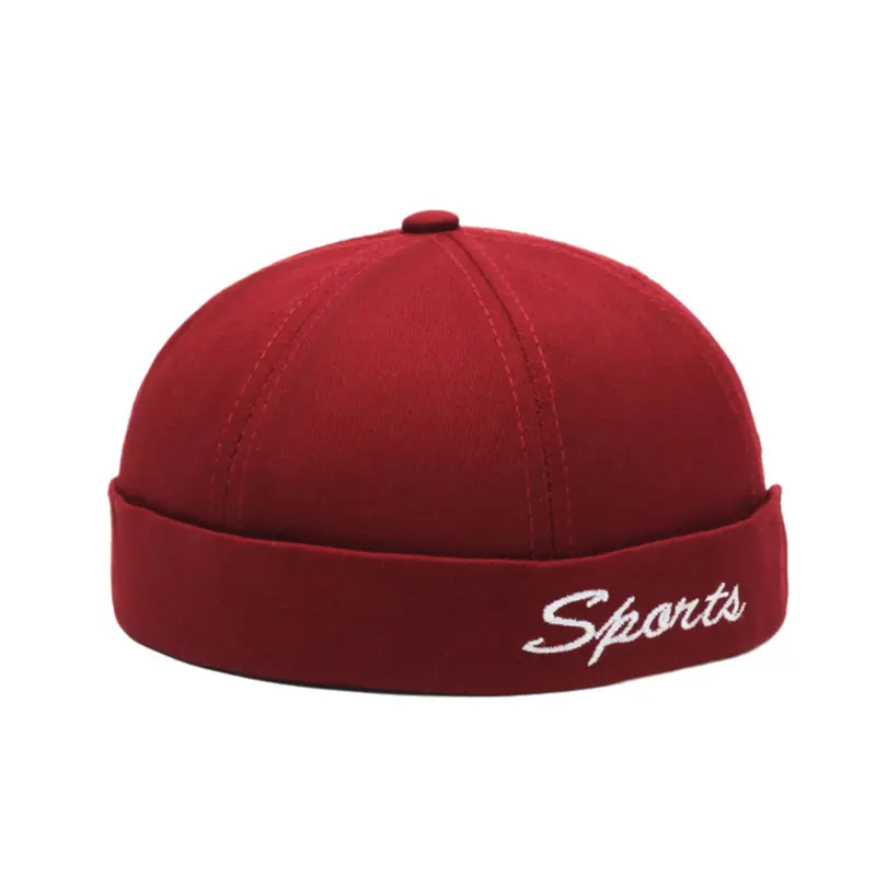 Unisex Vintage Burgundy Brimless Docker Hat Beanie Cap Retro Y2K Blockette Aesthetic Wine Red Trendy Streetwear Sailor Melon Skullcap Sporty Casual Adjustable Outdoor Travel Gift Pack Chic