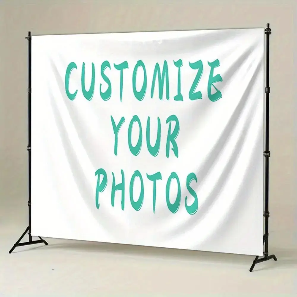 Custom Print Reusable Party Decorations Banner - 1pc Polyester Fabric 90.5x70.8in Customizable Photo Backdrop with Personalized Text, Durable Easy-Install Wall Decor for Home, Studio Props, Party Decorations Banners, Reusable Banner