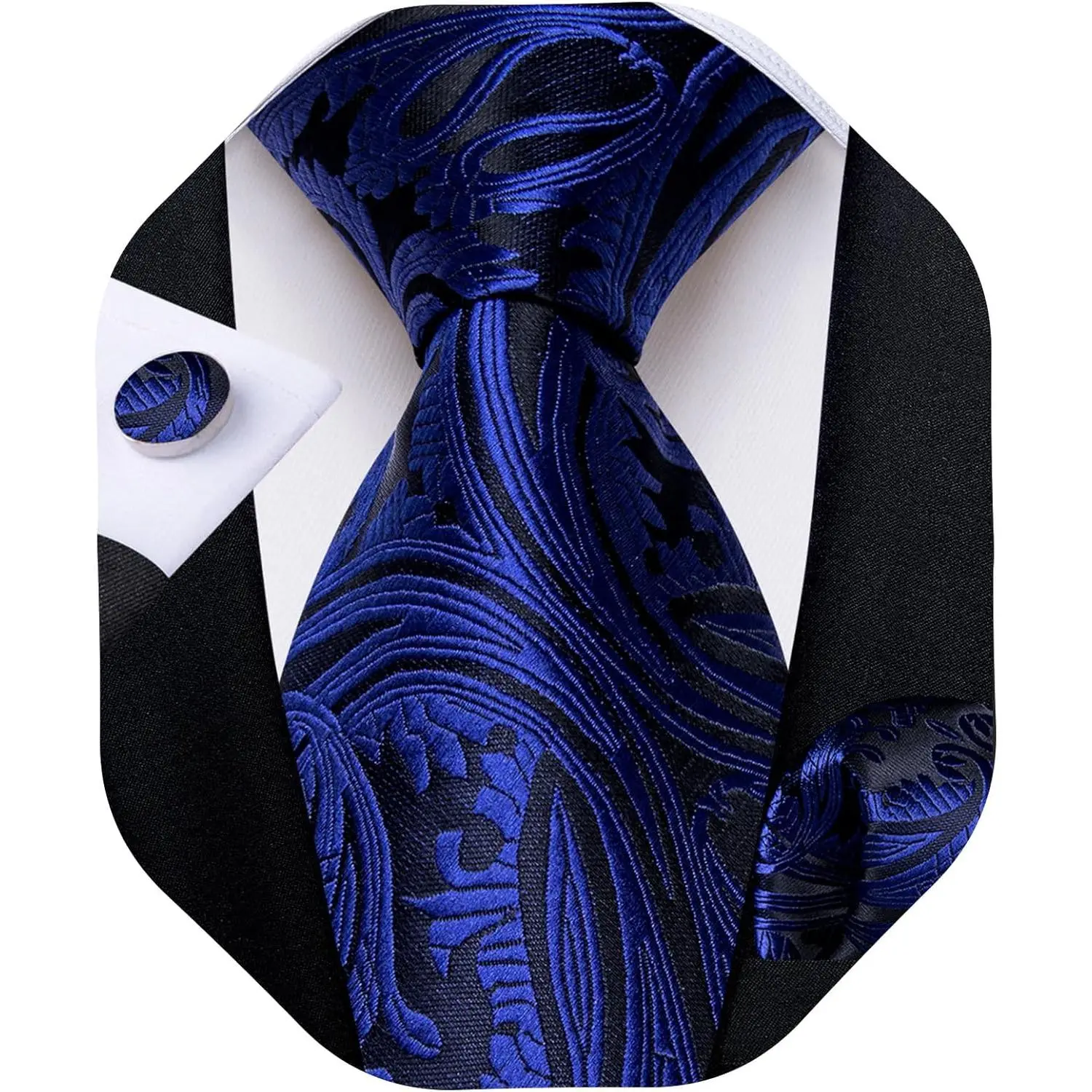 Tie Handkerchief Woven Classic Formal Paisley Necktie and Pocket Square Tie Sets for Men in Gift Box