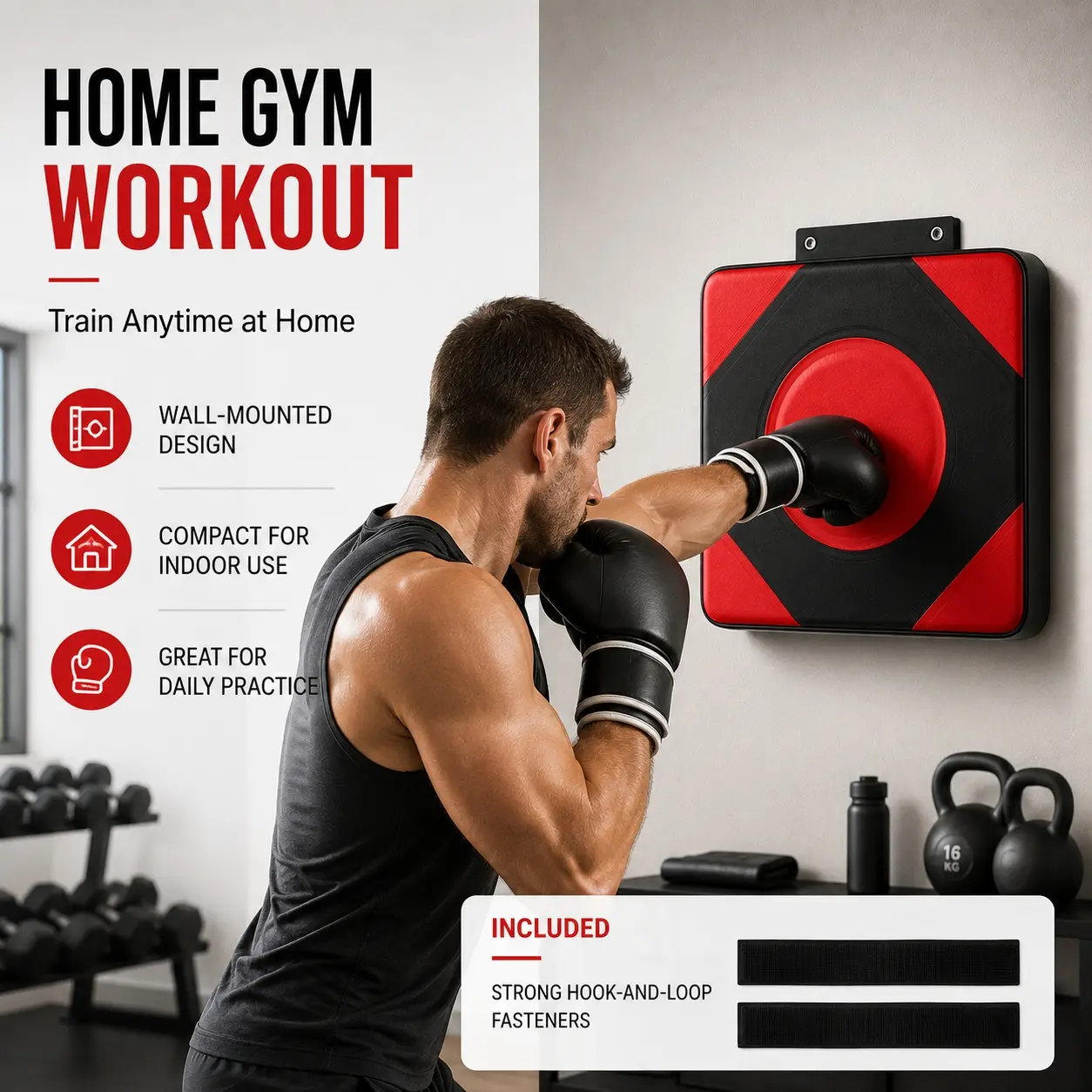 PU Leather Adjustable Boxing Wall Target, Wall Punching Pad for Martial Arts Training, Durable and Versatile Practice Tool, Ideal for Home Gym Use