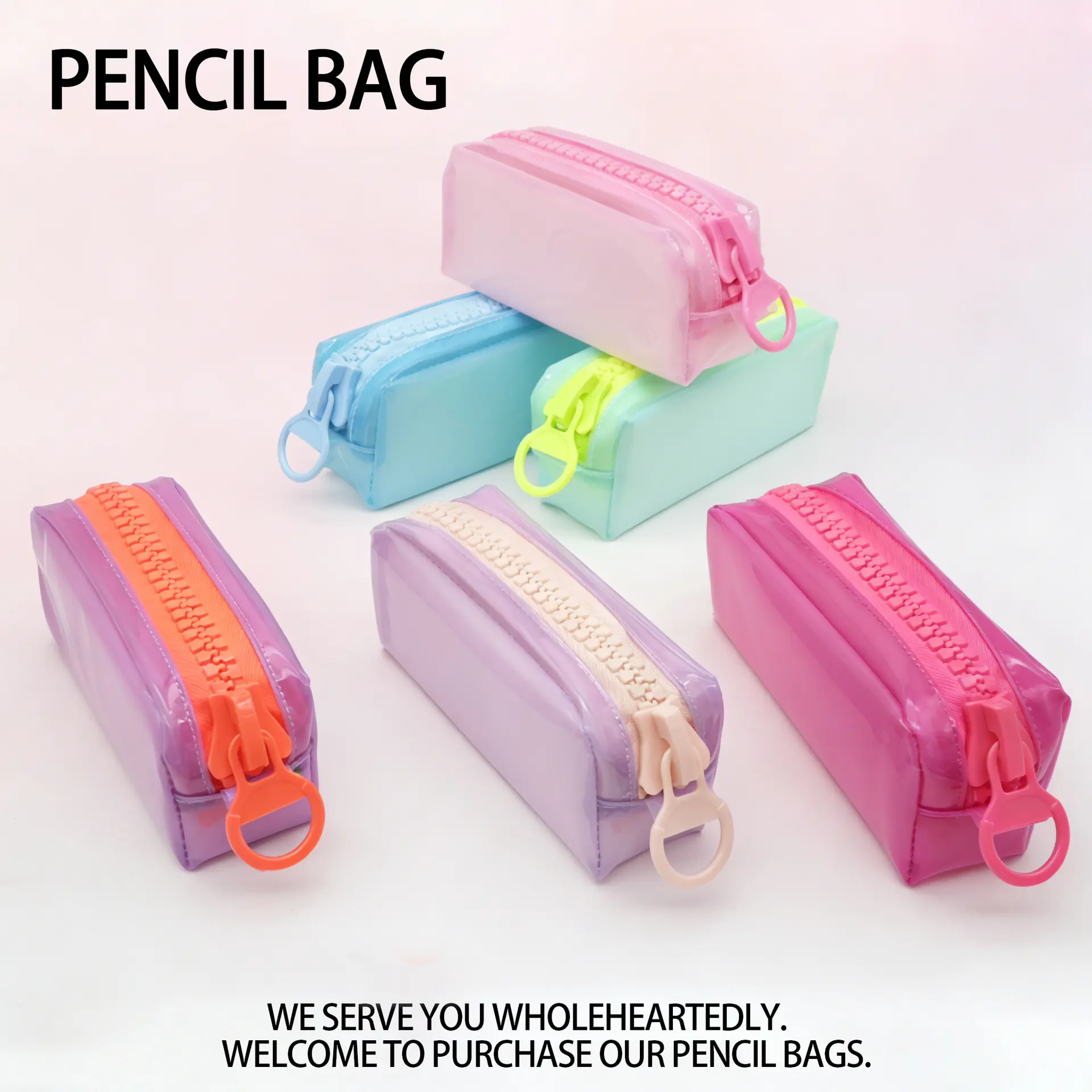 Clear PVC Pencil Case for Girls, Large Capacity Transparent Stationery Storage Bag, Unique Aesthetic Cute School Pen Pouch, Sturdy See-through School Supply for Back to School, Classroom Daily Study and Teen Girl Daily Use