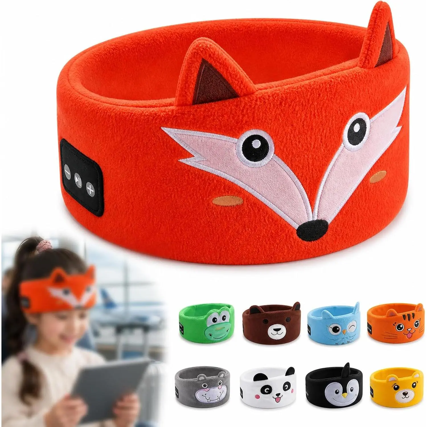 Wireless Over-Ear Headphones for Boys - Portable Small Fashion Accessory with Thin Speakers, Super Soft Fleece Headband, Soft Fabric, Volume Limit, Reliable Audio Quality, Protection Feature