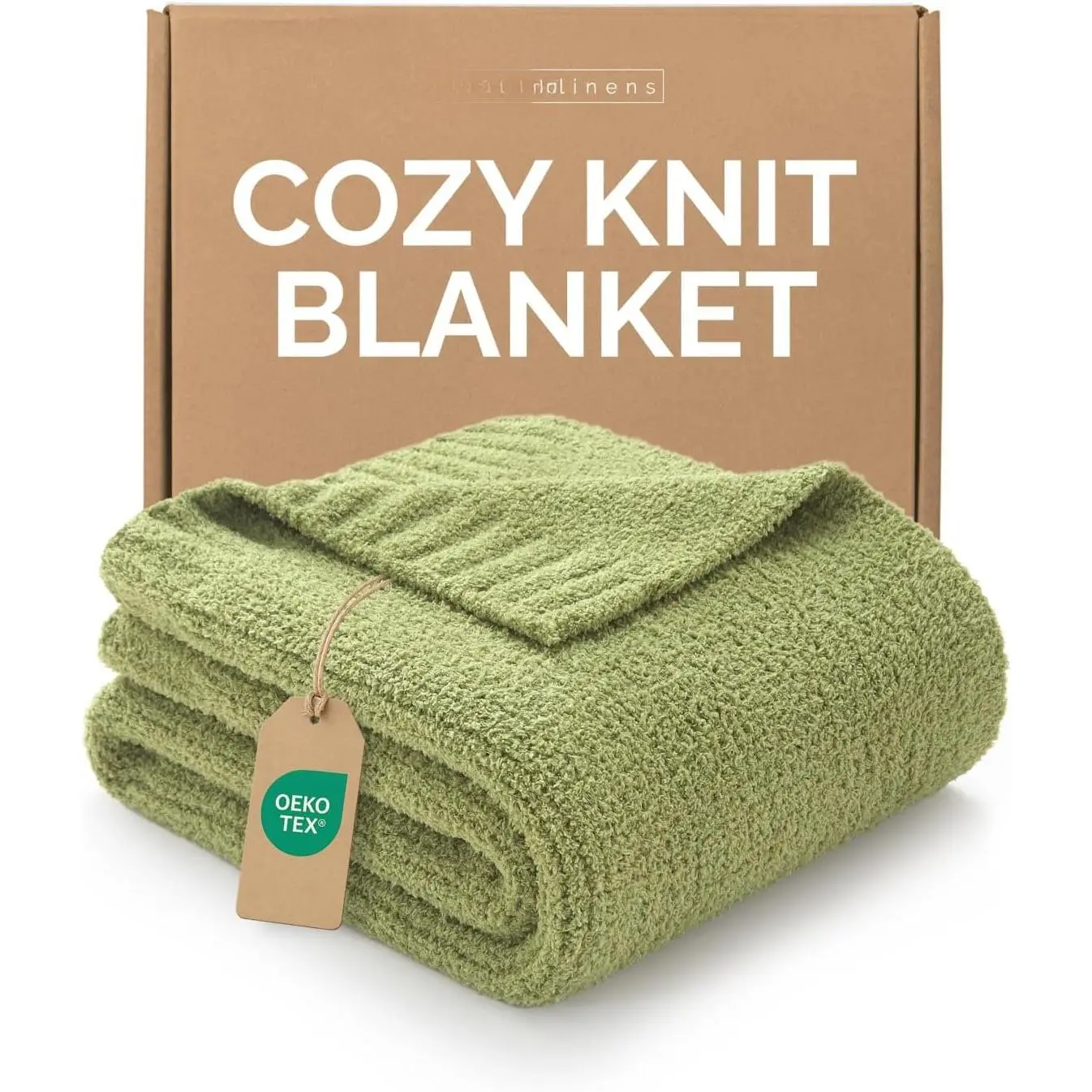 Sage Throw Blanket - Soft Throw Blanket - Cozy Knitted Blanket - 50x60 | For Couch, Bed, Sofa, Chair, Lightweight Warm, Double Sided Knit,   Cozy, Fuzzy,  Decor Blanket for Women, Gifts