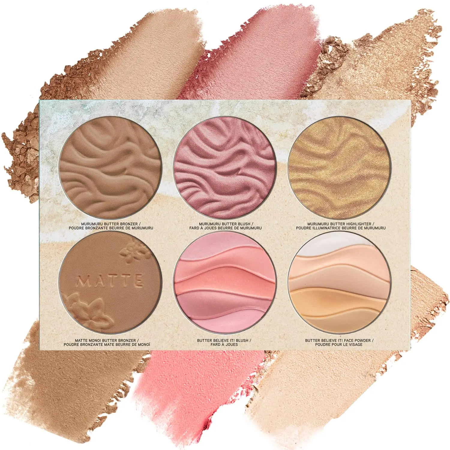 Face Palette with Bronzer, Blush, and Highlighter - Natural Glow & Full Coverage Face Makeup, Nourishing Powder Blend for Sensitive Skin, Cruelty Free, Bronzed Makeup, Face Make-Up