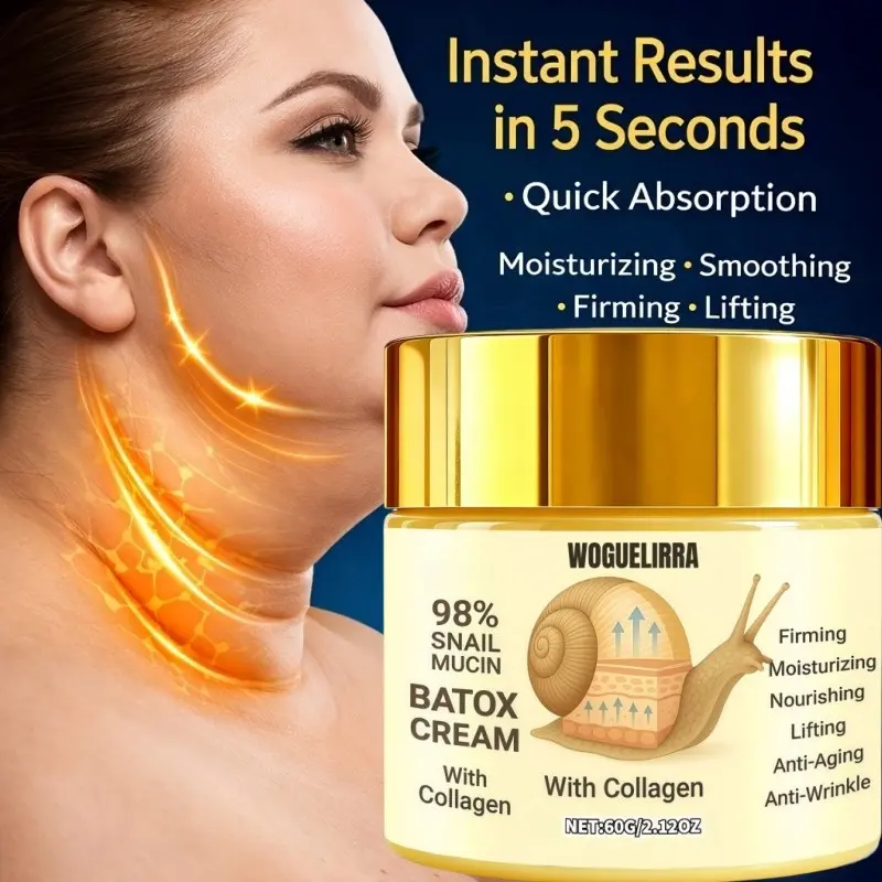 98% Snail Mucous Face Cream, Contains Retinol, Collagen, Hyaluronic Acid, Vitamin C and E, Smooths Skin, Tightening and Moisturizing Effect, Moisturizing Nourishing, Deep Moisturizing Firming