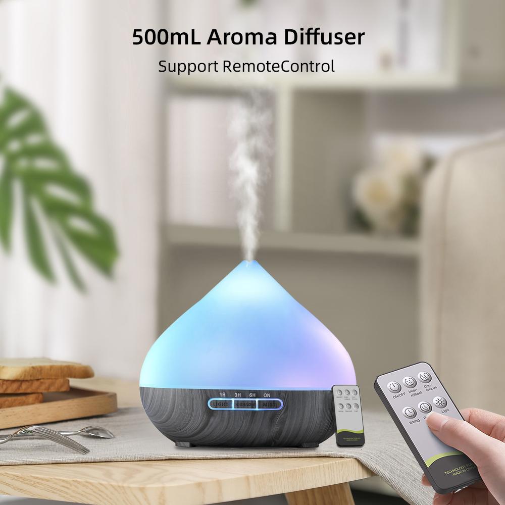 Perfect for Bedroom & Office 500ml Remote Control Aroma Diffuser, Humidifier & Mood Light with 6 Premium Essential Oils Perfect for Bedroom & Office 500ml Remote Control Aroma Diffuser, Humidifier & Mood Light with 6 Premium Essential Oils