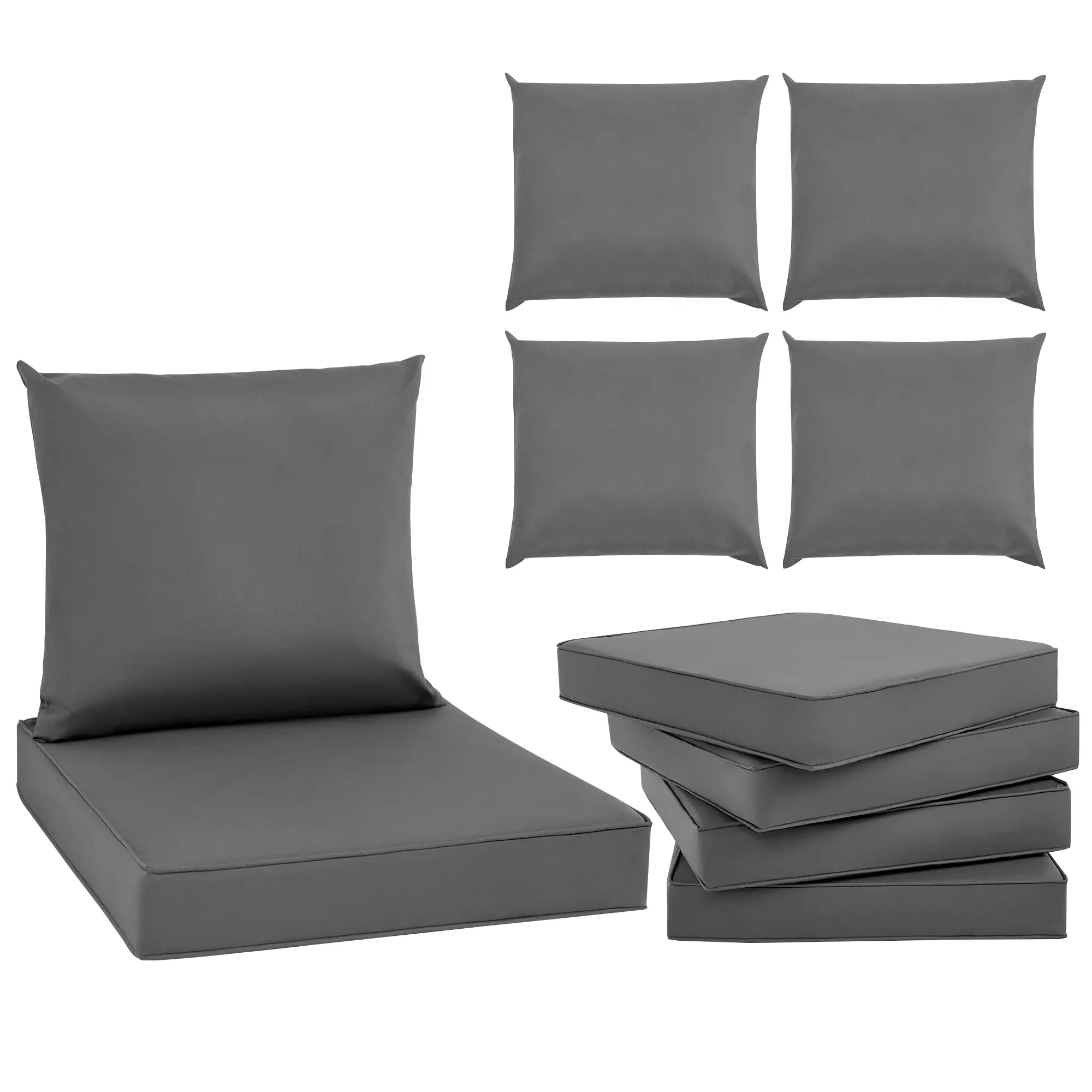 Comfortable Outdoor Patio Sofa Cushions Set – Deep Seat, 24 x 24 Inch, Water-Resistant, Fade-Resistant, Removable Covers, Non-Slip Bottom, Ideal for Garden Furniture, Set of 4