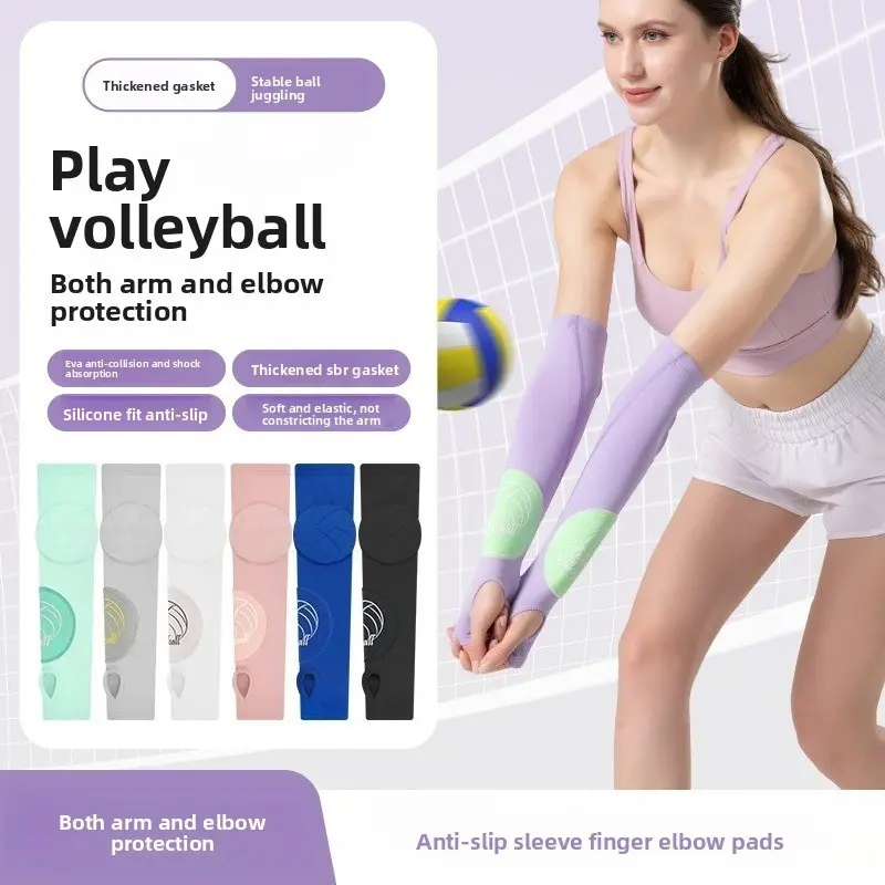 1PC Volleyball Elbow Protector Combo, Eva Shock Absorption, Thick Sbr Padding, Silicone Non-Slip, Soft High Elastic, Ideal for Sports