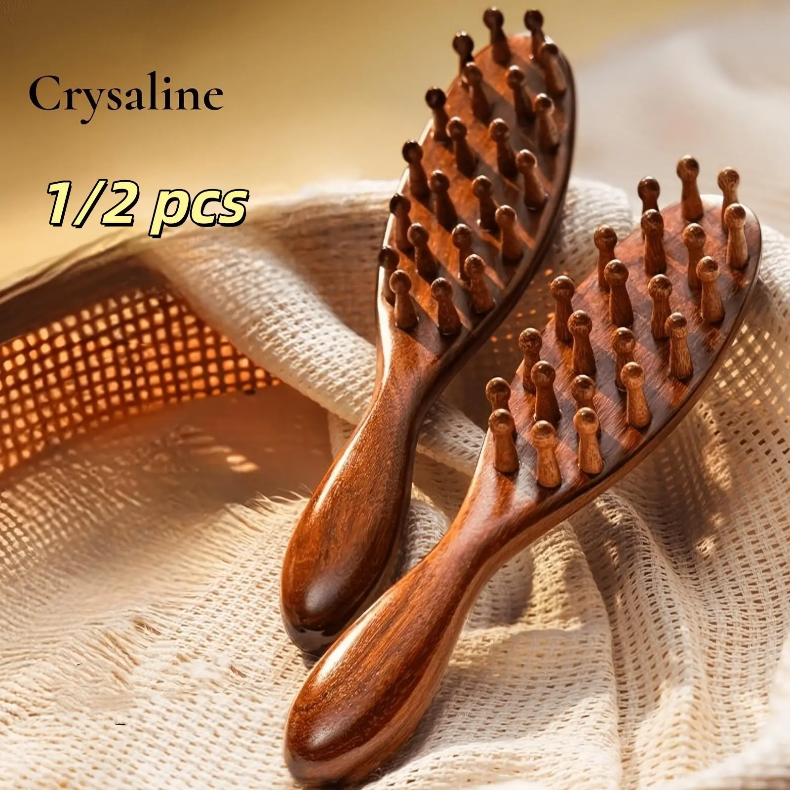 22 Teeth Wooden Comb, Thick Teeth Hair Massage Brush, Unisex Durable Curl Styling Comb, Home Use, Long-Lasting Design, Hair Curling Comb, Hair Styling Tools