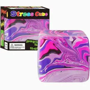 Squishy Stress Cube Fidget Toy, Stress Ball for Kids and Adults, Ice Cube Squishy Squeeze Ball, High-Density Sensory Toy for Student Calming and Stress Relief, Cute Squishies