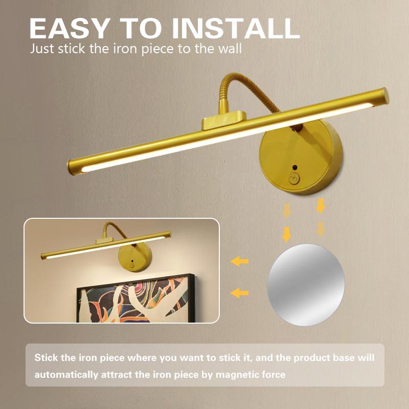 USB Rechargeable Wall Mounted Light, Dimmable Picture Light with Remote Control, Novelty Lighting for Wall Painting, Gallery Art, Painting, Portrait, Adjustable Lights, Home Decor Lighting