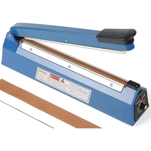 12 inch Manual Heat Sealer Machine with Adjustable Heating Mode, ABS Shrink Wrap Bag Sealers for Plastic PE PP Bags, Portable Poly Bag Sealing Machine with Extra Replace Kit(Blue)