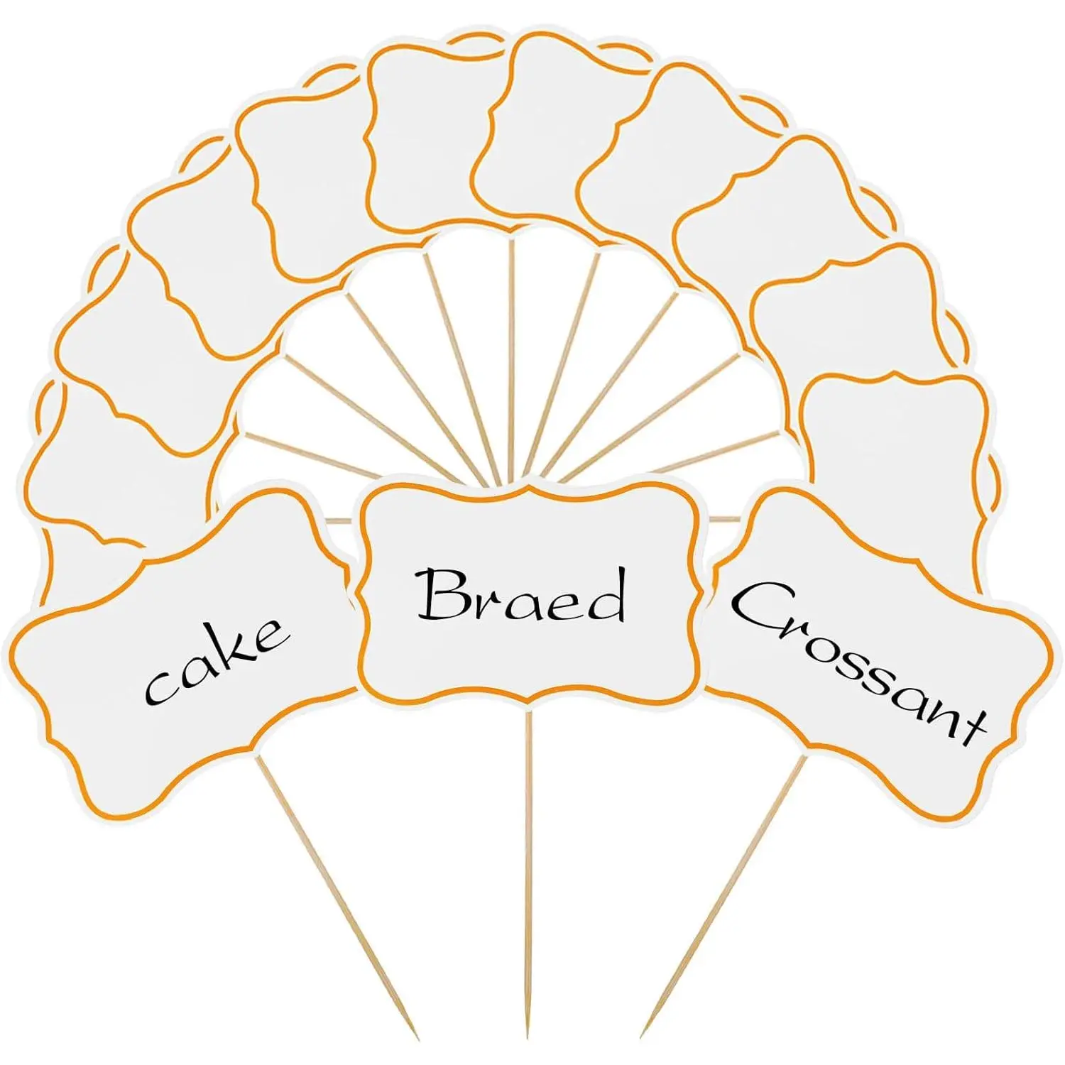 60 PCS Charcuterie Boards Accessories Cheese Markers Cake Topper Blank Toothpick Flags Appetizer Food Signs for Buffet Wedding Birthday Party Decor, White