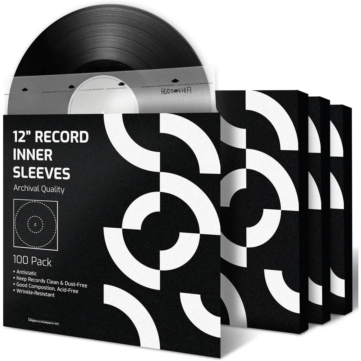 Anti-Static Vinyl Record Sleeves - Durable Clear Disc Sleeves- Protect Your LP Albums from , Dust & Dirt - Acid-Free Rice Paper Disc Covers, 100x Inner Sleeves