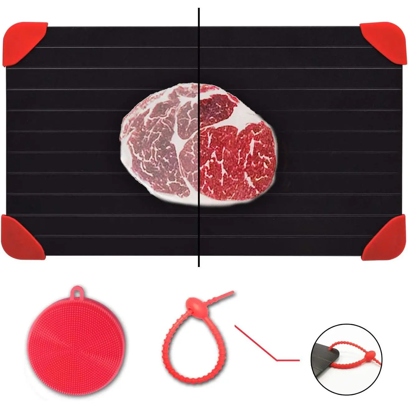 Defrosting Tray for Frozen Meat Rapid and  Way of Thawing  Large Size Defroster Plate Thaw by  Heating A Pack with 14×8in