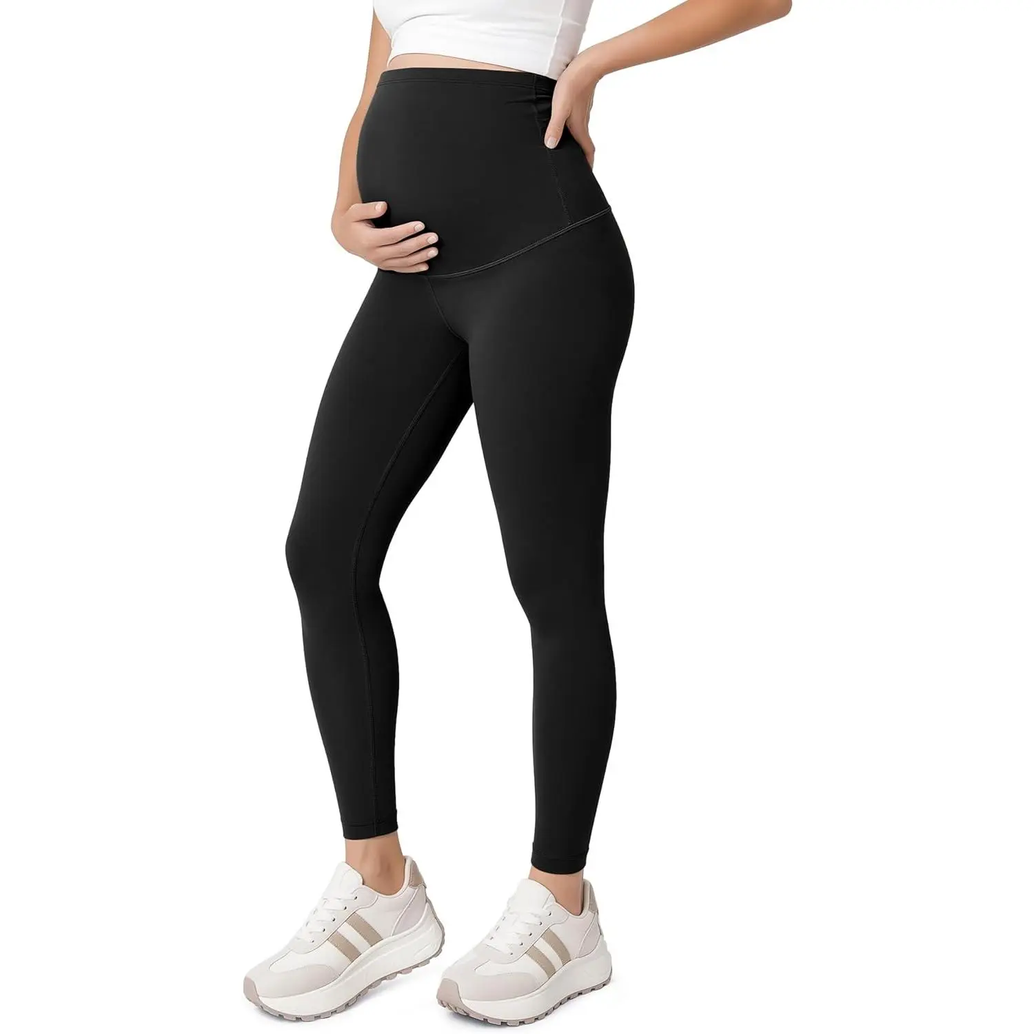 ODODOS Women's Maternity Leggings 25" - Buttery Soft Over The Belly Pregnancy Lounge Yoga Pants