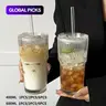 【Black Friday】Large-Capacity Clear Glass Tumbler with Lid, Ribbed Glass Cup for Cold Drinks, Juice and Coffee, Hand Wash Only, Drinkware for Home and Office, Ideal Gift #GLOBAL PICKS