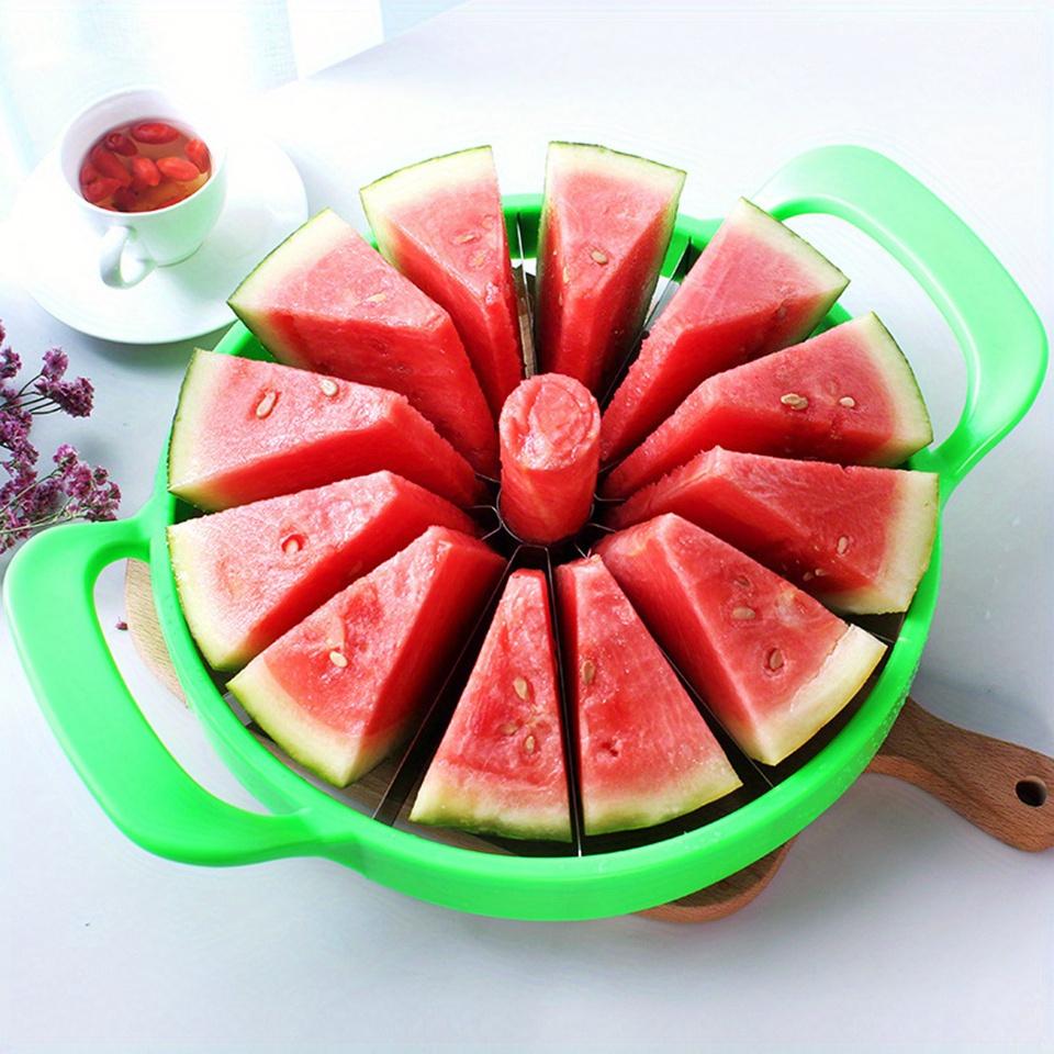 Easy-Grip Stainless Steel Handheld Fruit Slicer, Durable Vegetable Slicer, Large Labor-Saving Sharp Blade Kitchen Cutting Tool, Safe Utensil for Watermelon Slices & Daily Produce Prep
