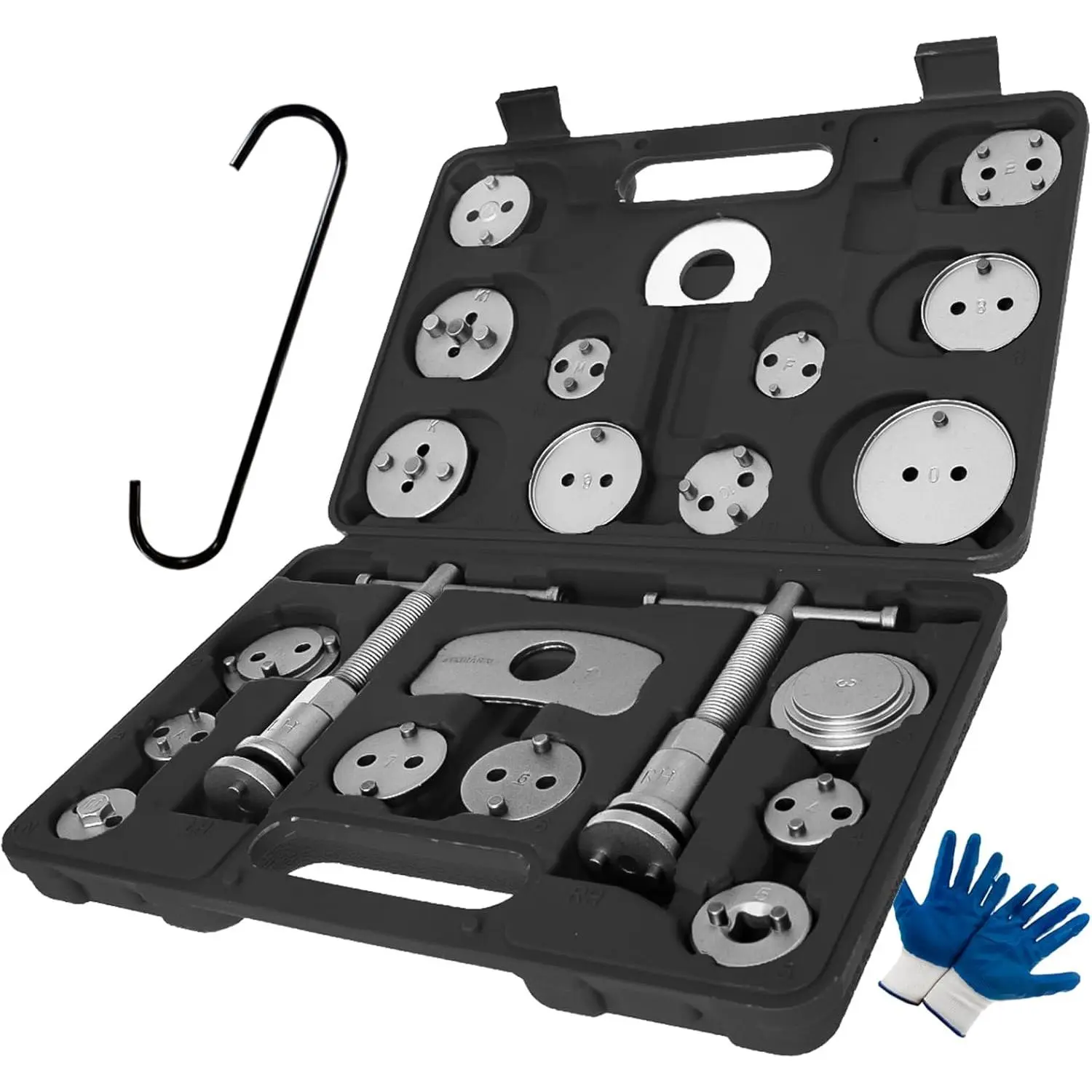 Brake Caliper Tool Heavy Duty Brake Caliper Compression Tool Black 24pc