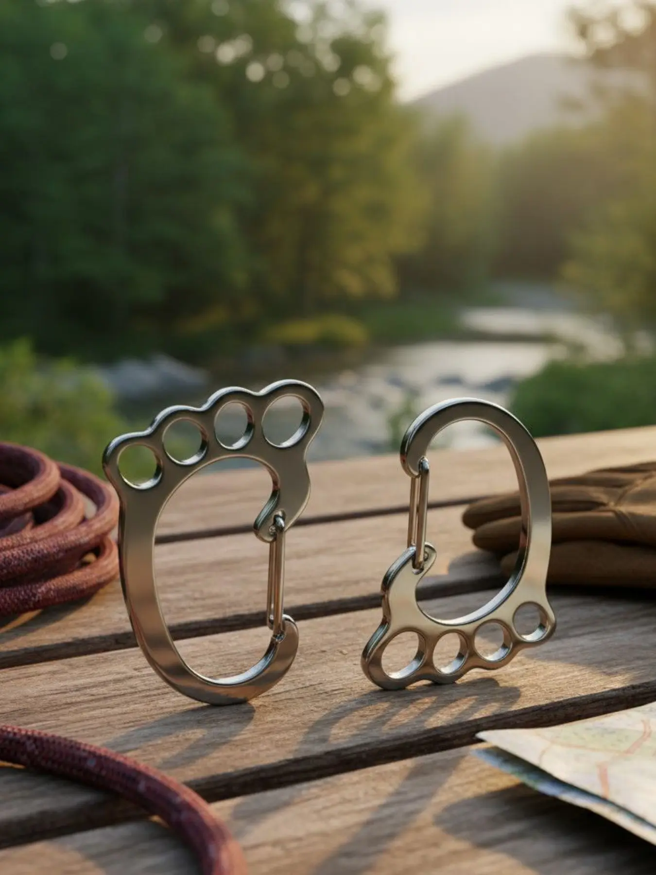 5 Piece Set Mixed Sizes Round Keychains, Foot Shape, Elegant Cool Metal Style, Secure Clip, Detachable Keys, Office Home Car Key Organizer
