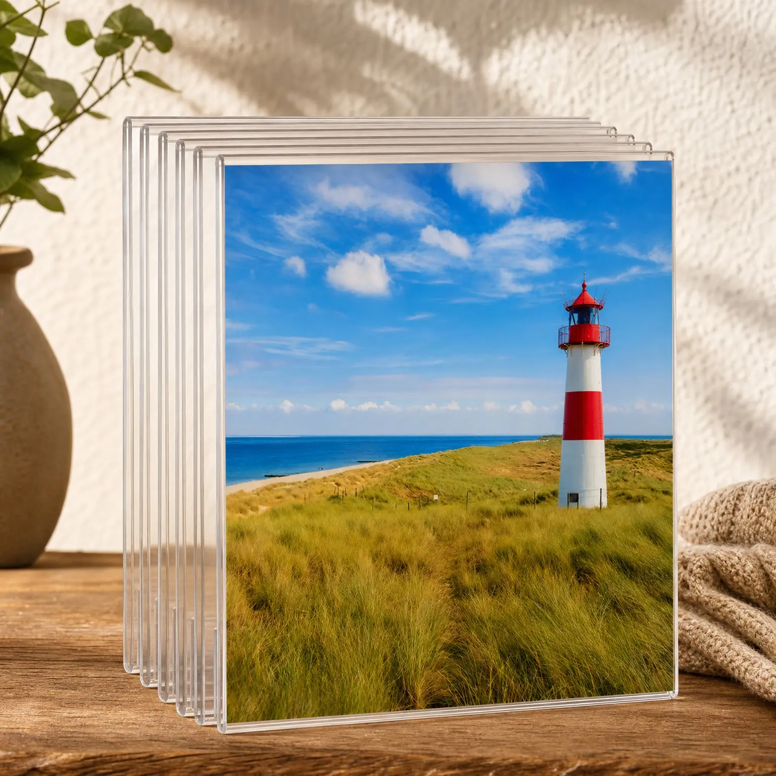 8x10 Acrylic Picture Frames Set of 6, Clear Frameless Photo Frames for Wall, Floating Hanging Display for Home, School, OfficeGift