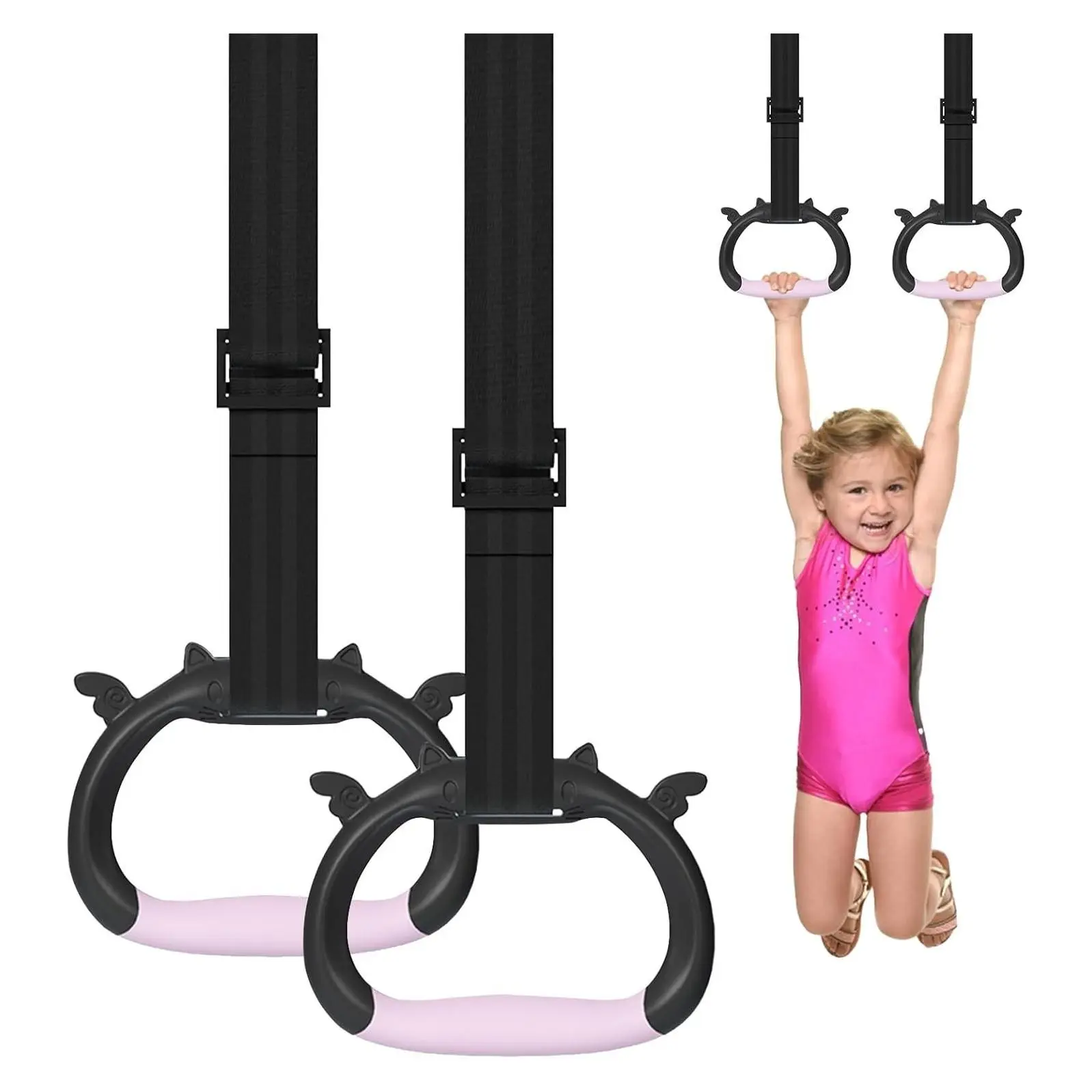 Children's Adjustable Gymnastics Rings, Home Gym Strength Training Equipment, Pulling Rings for Physical TrainingGift