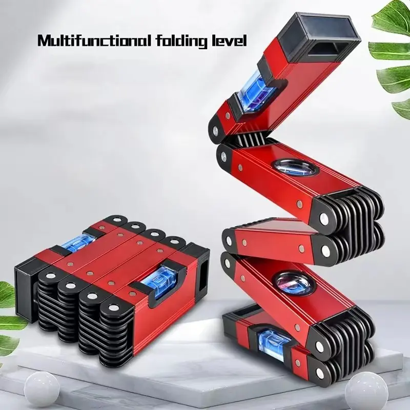 Multi-Functional Folding Level, Magnetic Multi-Angle Measurement Tool, Woodworking and Home Renovation Leveling Instrument