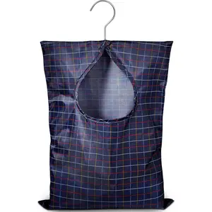 Clothespin Bag - 11" x 15" Holds 100 Medium-Sized Clothes Pins, Water-Repellent Material, Hook for Hanging, Extra-Large Opening Slides Effortlessly on Clothesline