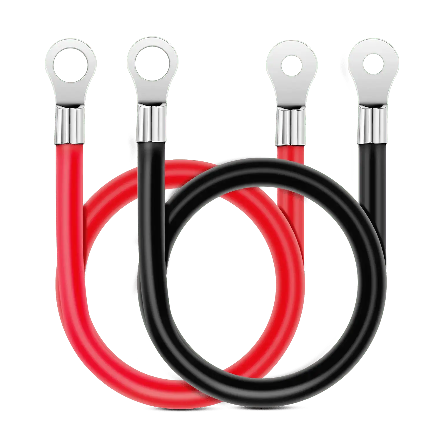 Nilight Battery Inverter Wire Cables - 6AWG, 20in, Corrosion-Resistant, Flame-Retardant, Heat-Insulating, Moisture-Proof, PVC Insulated Jacket, Tin-Plated Copper Terminal, Stable Automotive & Motorcycle Car Light Accessory