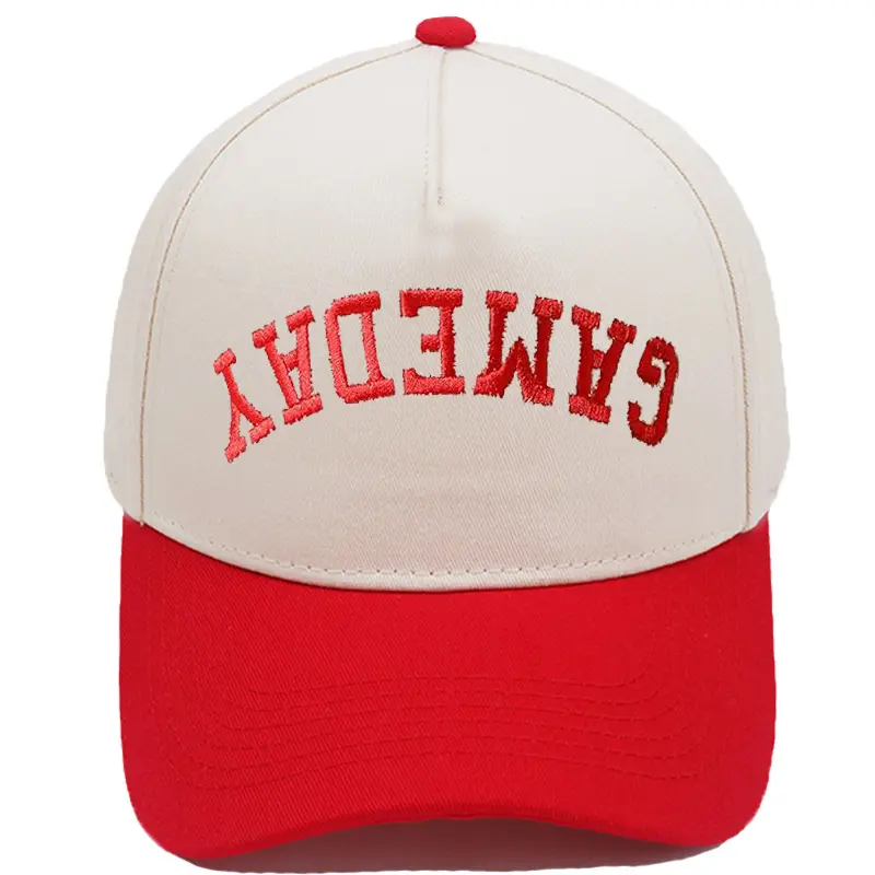 Trendy Upside Down "GAMEDAY" Baseball Cap - Retro Two Tone Tailgate Aesthetic Hat for Football Season tiktokshopbacktoschool