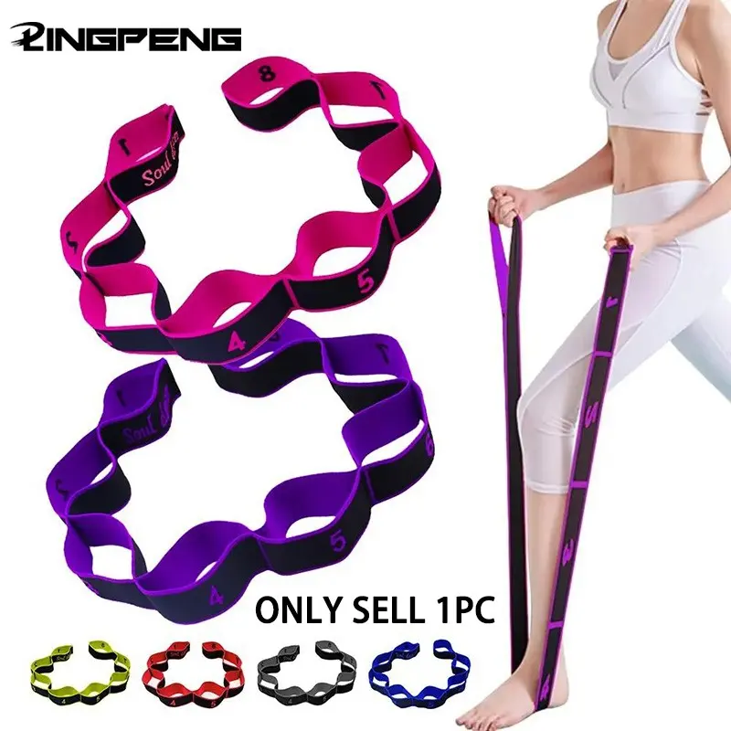 Fitness Resistance Stretch Band Yoga Elastic Band Yoga Stretching Bands for Yoga Ballet Dance Pilates Gymnastics Training Aid Extension Band Workout Straps Yoga Equipment Fitness Bands Stretching Gear Stretch Bands for Exercise