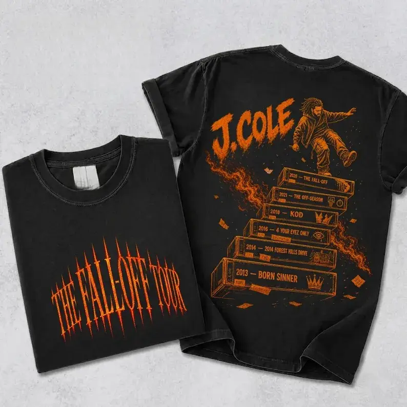 Vintage JC Graphic Shirt, The Fall Off Tour Tee, Dreamville Fan Shirt, Hip Hop Rap Music Graphic T-Shirt