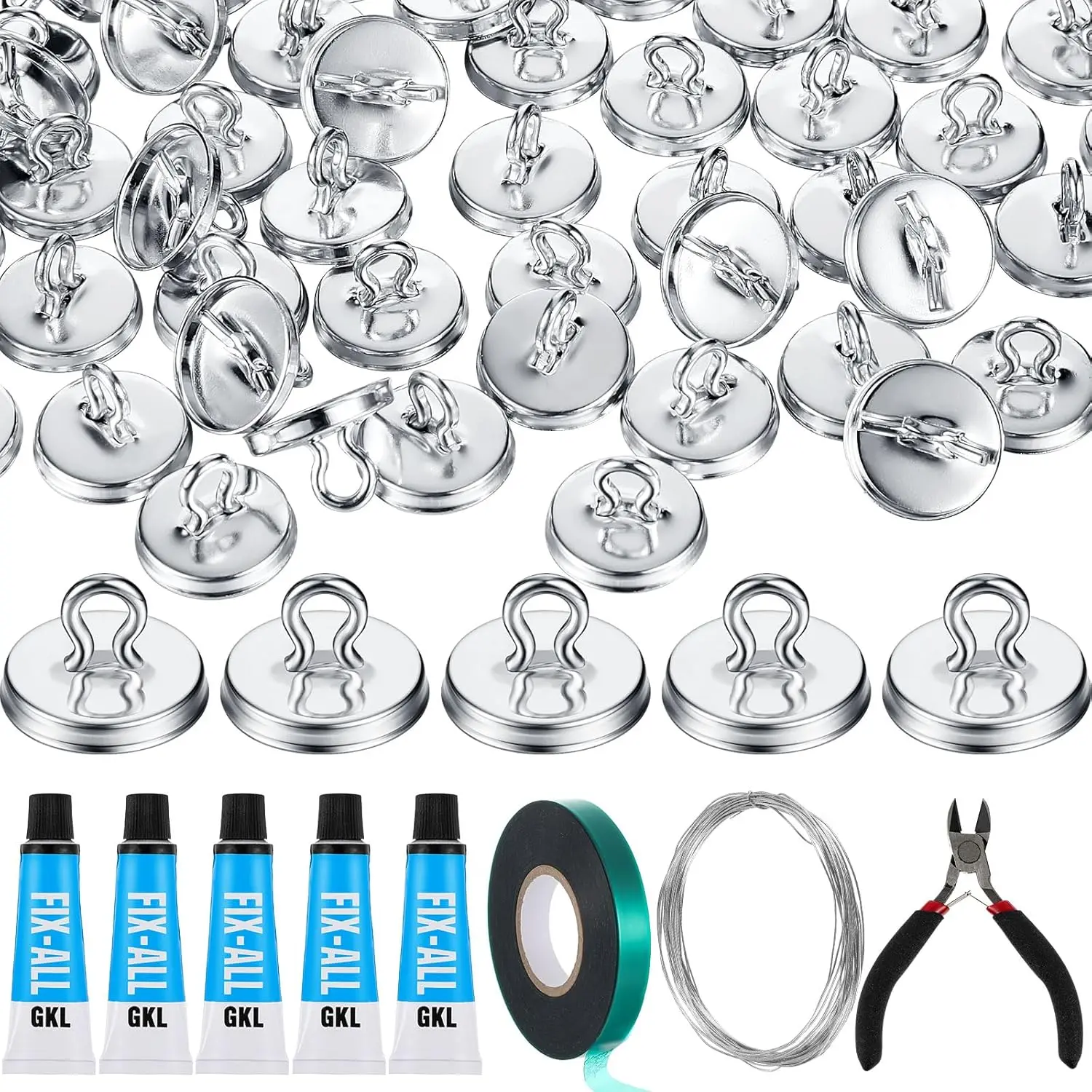 Anchor Kit, 80 count Vine Anchors 5 Pack  Adhesive Sealant Garden Tie Tape Metal Wire Wire Cutters for Spring Trellis Vine and Stucco Brick Wall Climbing  Supplies()