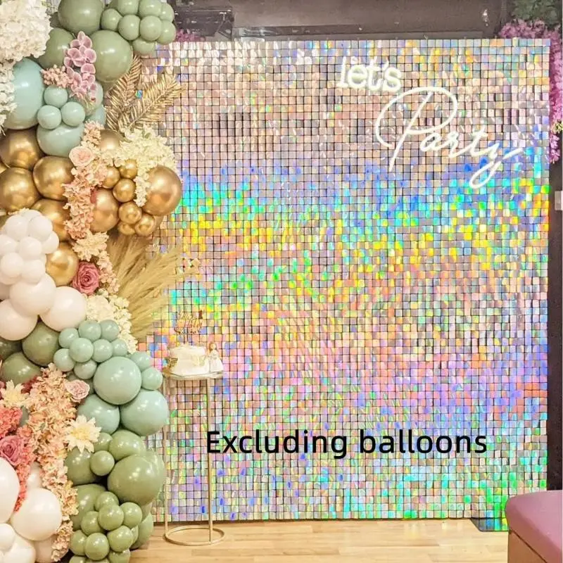 Vibrant Glitter Wind Wall Panels, 24 & 36 Pieces, Birthday Party Decor, Happy Birthday Backdrop, Wedding Decoration, Transparent Grid Shimmer Wall, Shiny Wall Backdrop, Party Decor Supplies, Add Colorful Energy
