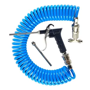 Air Blow Gun Kit, Heavy Duty Air Seat Blow Gun Kit for Semi Truck with 16ft Long Pneumatic Pu Hose,