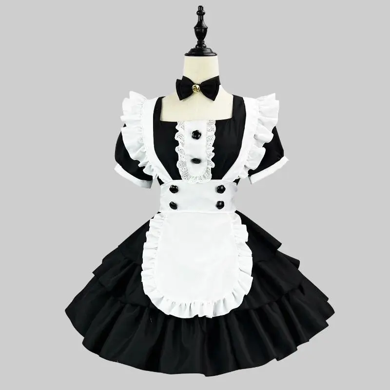 Japanese Anime Cosplay Costume High Quality Black White Maid Outfit Apron Dress Plus Size Women Sexy Lingerie Stage Uniform New