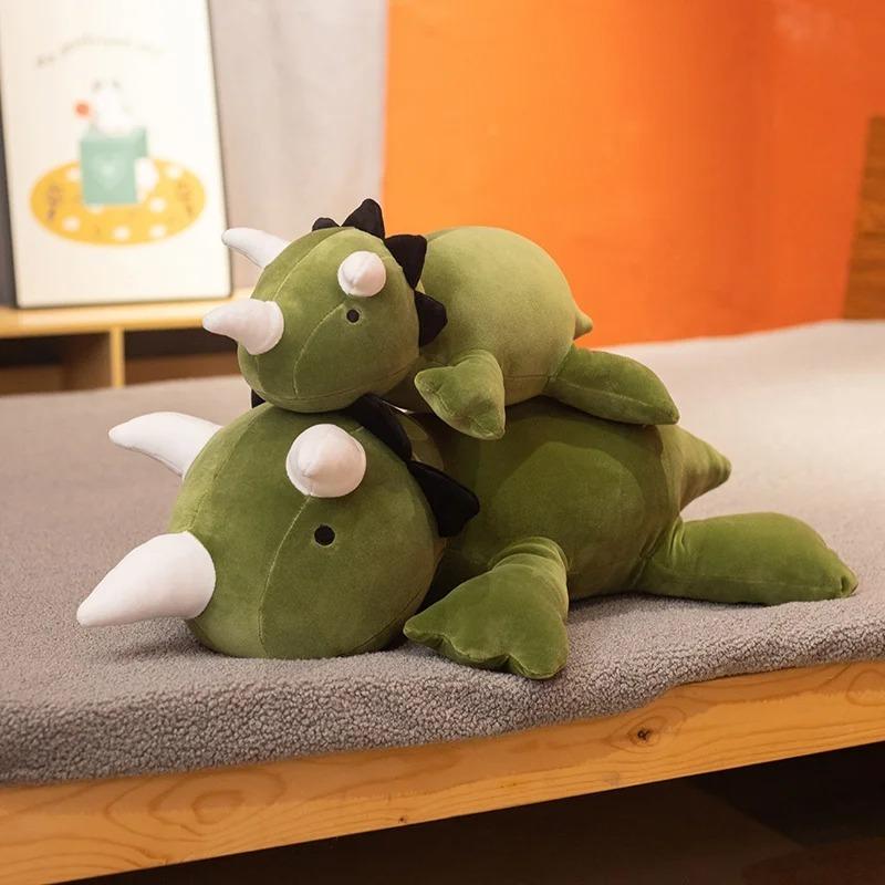 Cute Dinosaur Weighted Plush Toy Cartoon Game Character Pink Green Dinosaur Soft Stuffed Pillow For Kid Christmas Birthday Gift