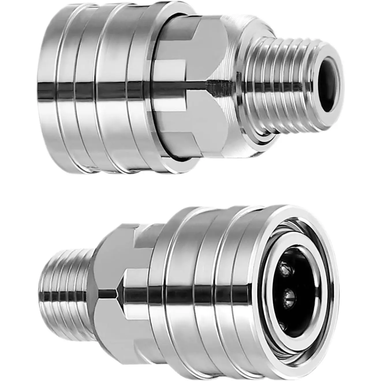1/4" Quick Connect Fittings,  Washer Accessories (2 Pack) | Stainless Steel Quick Release Couplers for Power Washers, Leak-Proof& Resistant, 5000 PSI  Washer Adapters