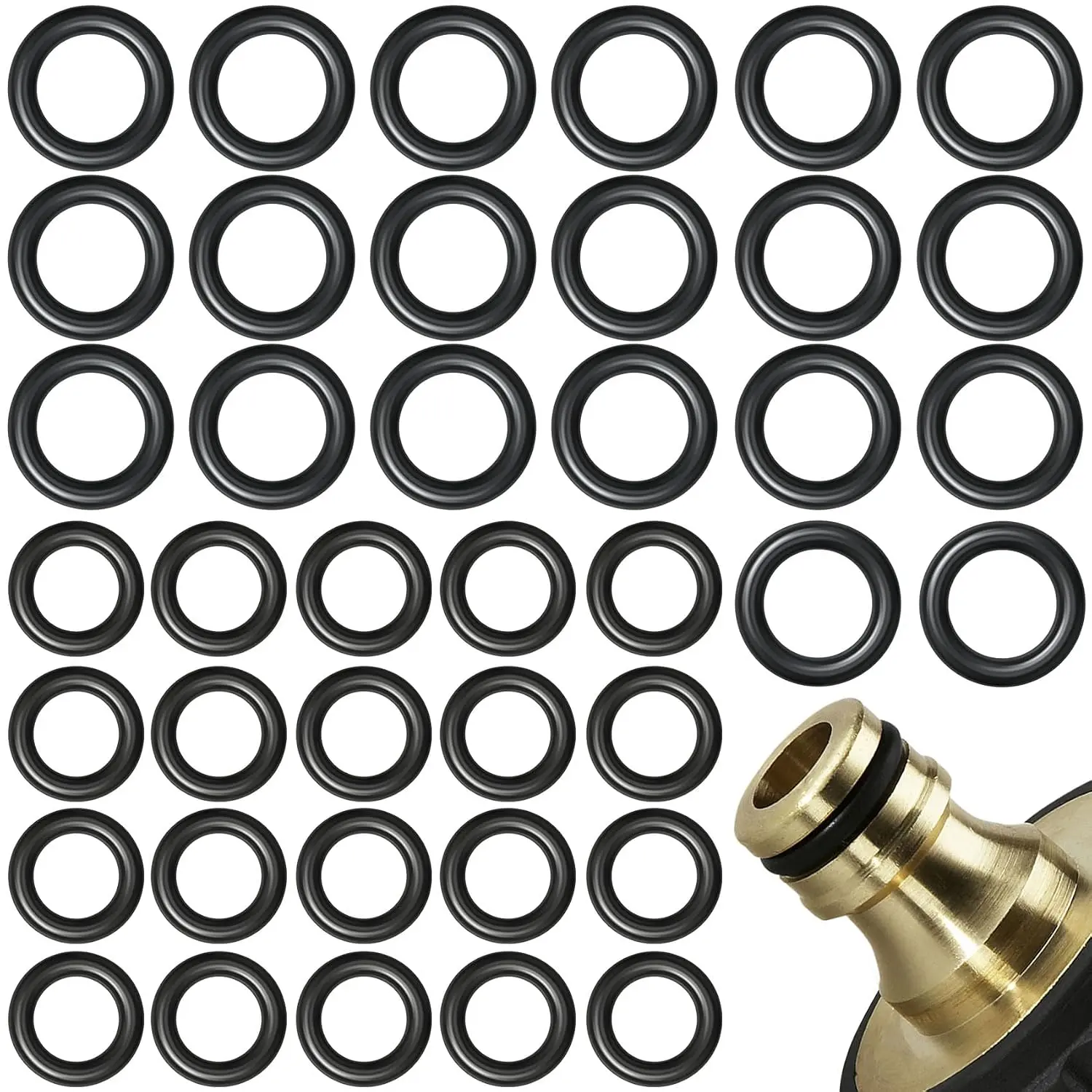 40 Pack 1/4",3/8",M22 O-Rings Power  Washer  | for 1/4 inch, 3/8 inch, M22 Quick Connect Coupler (20pcs for 1/4" + 20 count for 3/8")