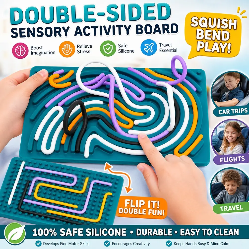 Silicone Sensory Stress Relief Toy, Unisex Pressure Release Board, Fun Travel Companion, Calms Anxiety, Ideal for Airplane Trips, Stress Reliever, Anxiety Fidget, Decompression Sensory Fidget